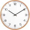 Driini Analog Dome Glass Wall Clock (12") - Wood Frame
