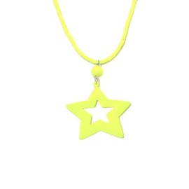 LittleFathand Star Neon Necklace Vintage 70s 80s Neon Star Necklace Geometric Star Shaped Choker Necklace for Women Men Party Jewelry Gift