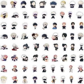 63Pcs Kids Manga Stickers Mixed Pack,Cartoon Characters Stickers Movie Decorative Sticker for Kids Teens Adults Waterproof Sticker for Water Bottle Laptop