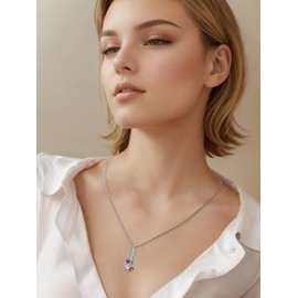 JKR Ladybug Urn Keepsake Necklace for Ashes Sterling Silver Teardrop Crystal Ladybug Necklace Christmas Anniversary Cremation Jewelry Memorial Gift for Women Mom Wife Daughter Her