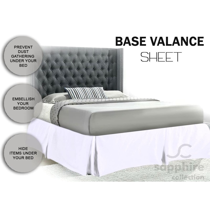 Sapphire Collection PLAIN DYED POLY COTTON PLEATED PLATFORM BASE VALANCE
