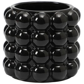 YANWE1 Bubble Vase, Black Ceramic Vase, Modern Vase, Boho Vase, Decorative Vase, Vase Decor for Bookshelf, Fireplace, Farmhouse, Coffee Table, 5.1 Inches, Black Medium