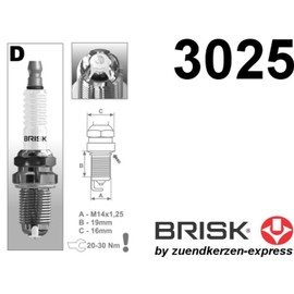 BRISK Premium Racing DOR14LGS 3025 Spark Plugs (Pack of 6)