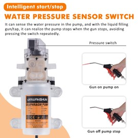 110V Electric Wine Transfer Pump with Flow Control & Auto Start-Stop, Includes Food-Grade Liquid injection Gun & PVC Hose - for Wine Brewing/Car Urea/Edible Oil Transfer