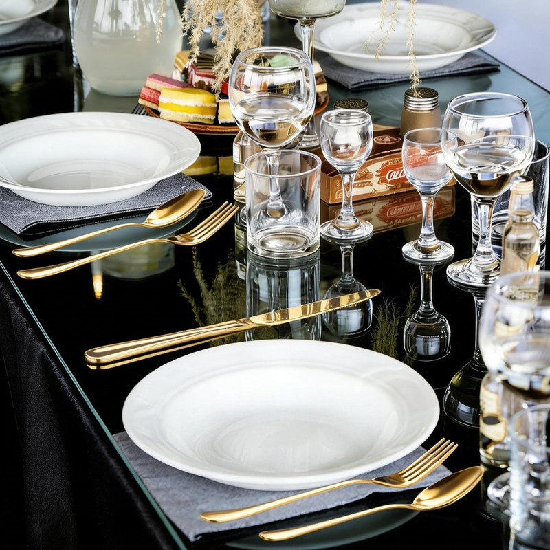 60-Piece Gold Silverware Set for 12, Stainless Steel Flatware Cutlery