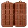 2 Pack 12-Cavity Silicone Mini Rectangle Thin Waffle Chocolate DIY