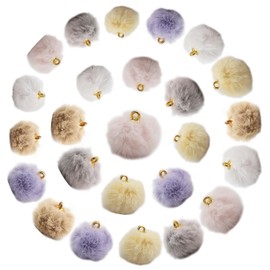 QIUMING Plush Pom Pom Charm Fluffy Pompom Balls DIY Faux Fur Pompoms Pompoms for Crafts Small Pompoms for Crafts for Party Decoration, Garlands, Tassels, Hair Accessories, Clothing (60)