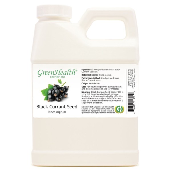 GreenHealth Black Currant Seed Oil – 16 Fl Oz (473 Ml)– 100% Pure Virgin Cold Pressed