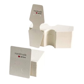 Eterspr Pack of 200 Earring Necklace Display Cards, Kraft Paper Earring Necklace Display Card Holder, Earring Display Cards, Necklace Display Cards for Jewellery Display (White)