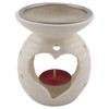Ceramic Heart Incense Burner - With Stainless Steel Strainer &