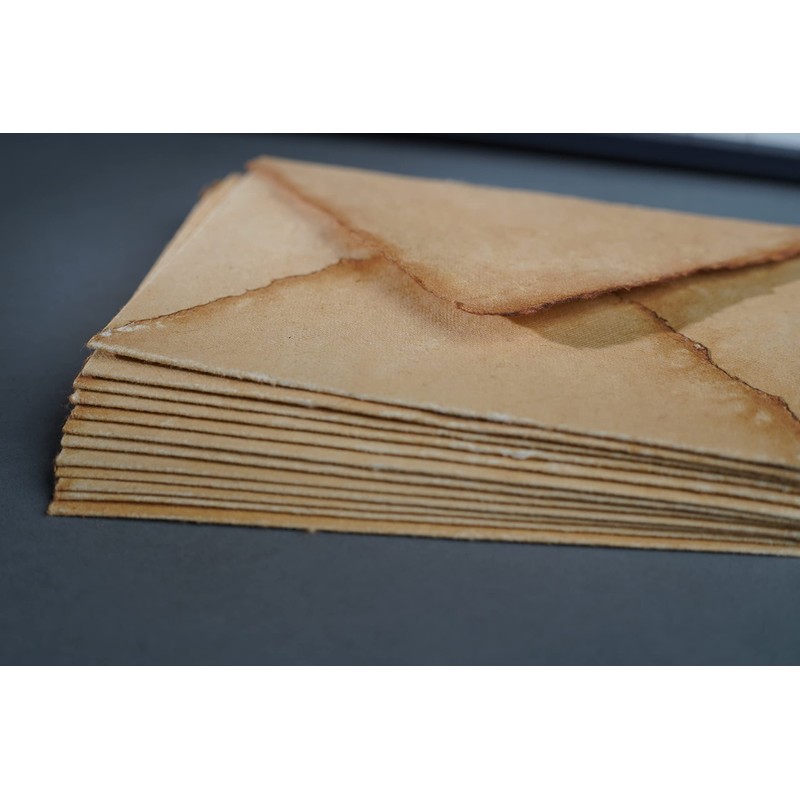 Wanderings Handmade Antiqued Envelope with Deckle Edge - 4.25 x