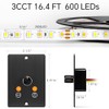 3CCT Flexible 16.4ft LED Strip Light with 12V CCT Switchable
