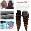 T1B/2/4 Loose Deep Wave Human Hair Bundles With Closure, 10A