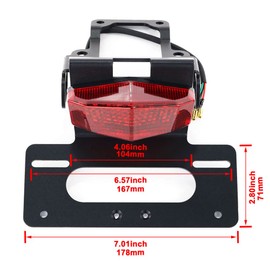 Mantt for Fender Eliminator Fit for 2024 KLX 230R 2023 2022 2021 2020 KLX230R Rear Tail Tidy License Plate Holder with LED Tail Light
