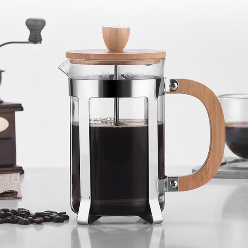 20oz French Press Coffee Maker with Wooden Handle High-Density Filter