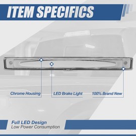 Auto Dynasty 3D LED Bar High Mount Clear 3rd Third Tail Brake Light Rear Center Parking Lamp Compatible with Chevy Corvette 05-13