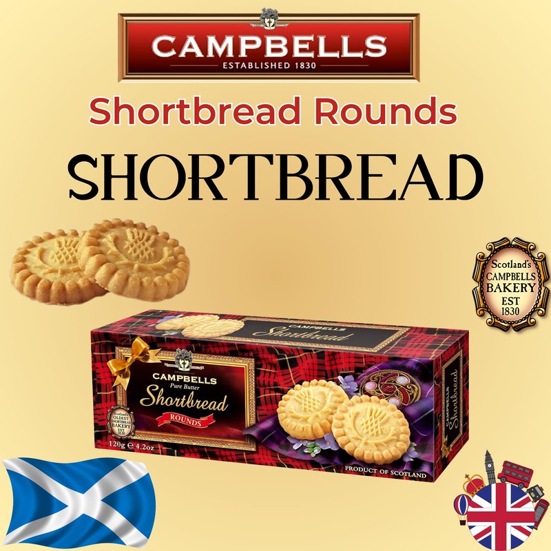 Campbells Shortbread Pure Butter Rounds 4.23 Oz (Pack of 3)