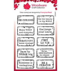 Woodware Francoise Collection-Clear Stamp-Junk Labels, 4 x 6 inches