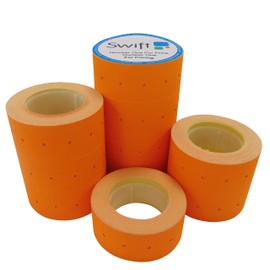 Swift 22 x 12 mm Price Gun Labels CT1 Orange 10 Rolls 5,000 Stickers Pricemarking Tags Fits Many Pricing Labellers