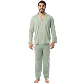 Fruit of the Loom Men's Jersey Knit Pajama Sleep Set, Green
