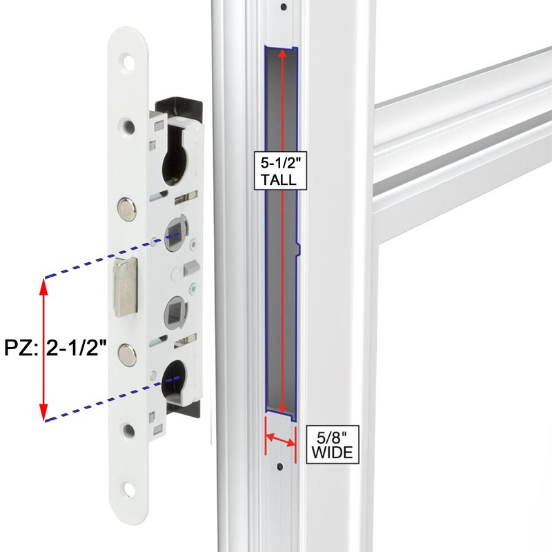 2 Point Bolt Mortise Lock Replacement Fits for Pella Storm