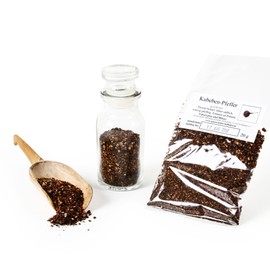 Gourmet Kubeben Pfeffer geschrotet, Hochland Pfeffer ganz, Kubebenpfeffer Indonesien, Binsenpfeffer, Schwanzpfeffer, Cubebo Piper cubeba, 20g