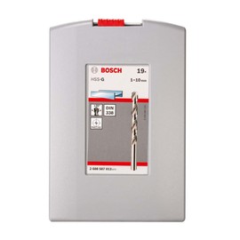 Bosch Professional 19pc. HSS-G ProBox Metal Drill Bit Set (for Steel, Ø 1-10 mm, Accessories Drill Driver and Drill Stand)