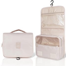 Foldable hook storage bag, suitable for bathroom, dressing room, hotel, and outdoor use, easy to store all cosmetics.