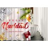AOYEGO Feliz Navidad Shower Curtain with Hooks Merry Christmas and