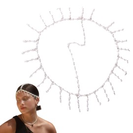 Head Chain Pearl Head Jewelry for Women Festival Headpiece Tassel for Girls Ladies 4219