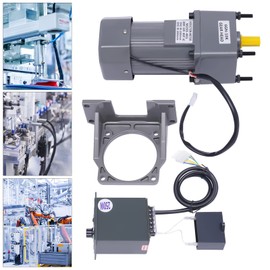 AC High Torque Motor,110V 250W Electric Single-Phase Motor Reversible Motor with Variable Speed Continuously Adjustable Frequency Inverter Motor with Gear Controller and Bracket (250W 10K)