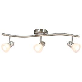 XiNBEi Lighting Track Light, 3 Light Kitchen Track Lighting, Modern S-Shaped Ceiling Track Light Bar Brushed Nickel Finish XB-TR1223-3-BN