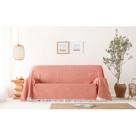 GAMUSI Multi-purpose Bedspread for 90/105 cm Bed and Sofa. Plaid Foulard Bedspread Sofa Cover 2 Seater Soft and Breathable Cotton Honeycomb – 180 x 280 cm, Tile