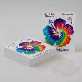 Real Sticky 3" Tie Dye Hibiscus Flower Sticker Mug Tumbler Cooler Cup Laptop Car Beach Decal