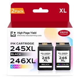 245XL 246XL Ink Cartridges 2 Pack Compatible with Canon Ink 245 and 246 Replacement for Canon PG-245XL CL-246XL PIXMA MG2522 MG2500 TR4520 TS3120 TS3122 Printer (1Black, Tri-Color)