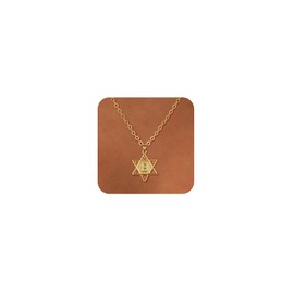 GOSFRY Gold Initial Necklace for Women Star of David Necklace for Women 14K Gold Plated Religious Jewelry Jewish Star Gift Non Tarnish Letter B