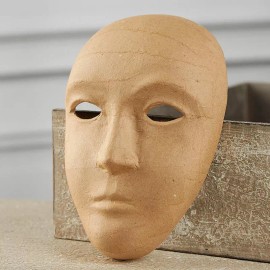 Factory Direct Craft Set of 4 Paper Mache 8-1/2" Masks Ready to Paint, Decoupage and Decorate