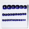 XZMeiLun Blue Black Omber French Tips Press on Toenails Short