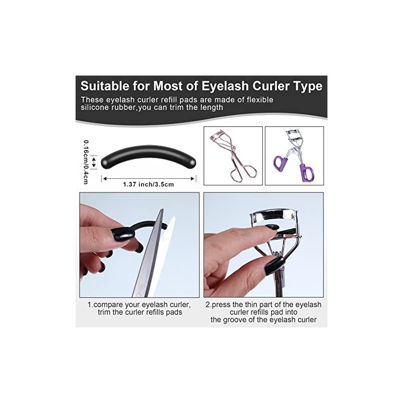 Mudder 80 Pieces Eyelash Curler Refills Pads Soft Eye Lash