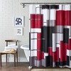 YOSTEV Modern Geometric Shower Curtain Red,RED and Black White Waterproof