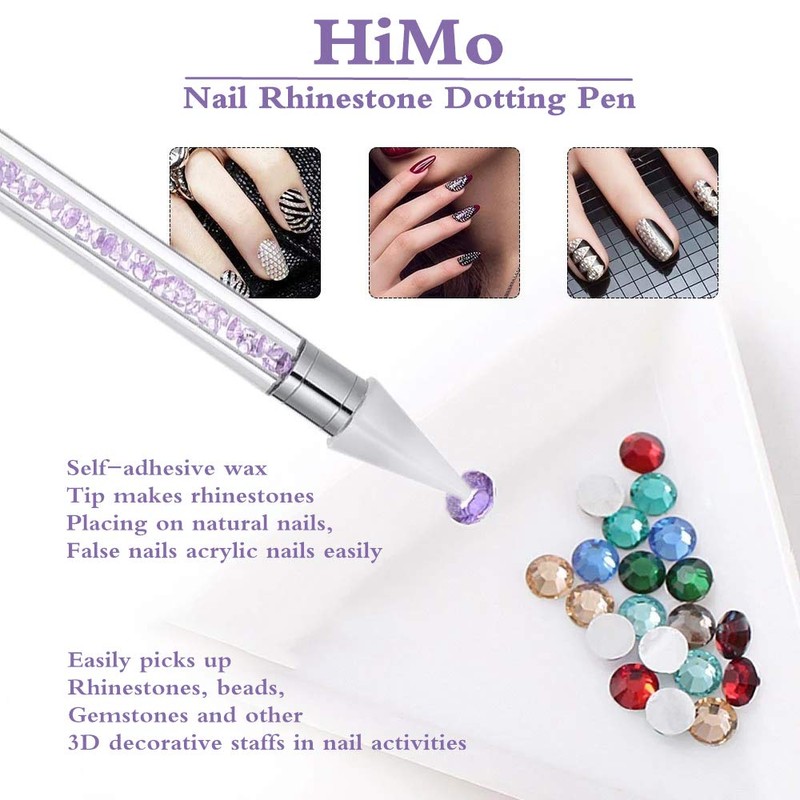 Nail Rhinestone Picker Dotting Tool with Extra 2 Wax Head,