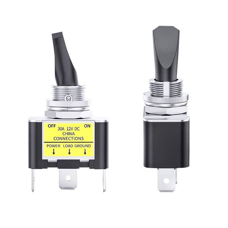 Taiss 2Pcs Rocker Toggle Switch Lighted 30A 12V DC SPST