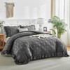 Tufted Ruffle Duvet Cover Set King Size, 3 Pieces Vintage