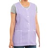 Ladies Gingham Buttons Through Design Piping Tabard Apron Overalls Front