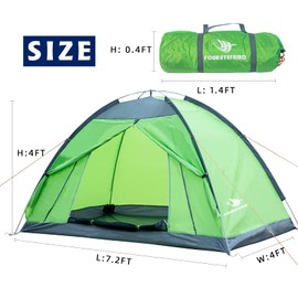 Arctic Lemmings 7.2 × Four × 4 Feet Single Backpack Tent, Waterproof Camping and Hiking Tent can be Used by One Person, Light and Durable (Grass Green)
