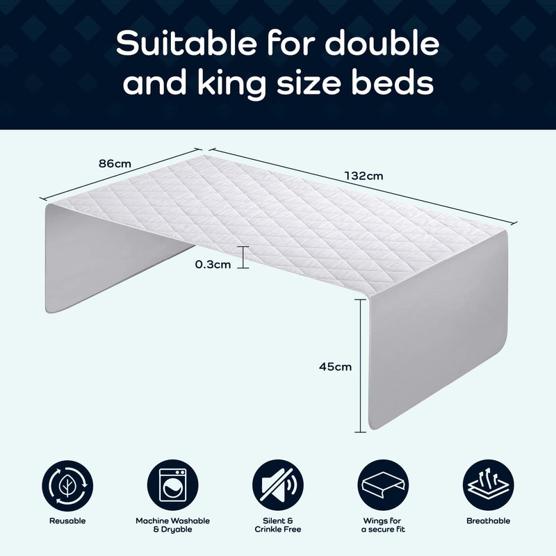 Waterproof bed pad with wings by GuardedSleep | Premium quality
