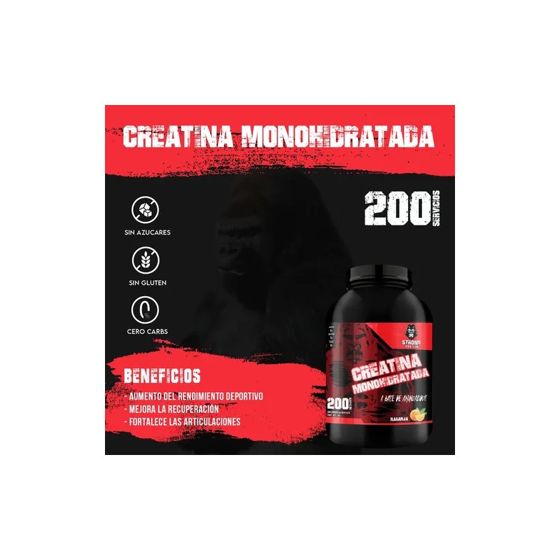 Creatina Monohidratada 1kg Strong Protein 200 Servicios