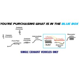 Exhaust Muffler with Extension Pipe Compatible for 2007-2010 GMC Acadia 3.6L | Stainless Steel | Northeastern Exhaust | Free Clamps Included | Direct Fit