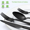 60 Pieces Black Silverware Set, Yoehka Premium Stainless Steel Flatware