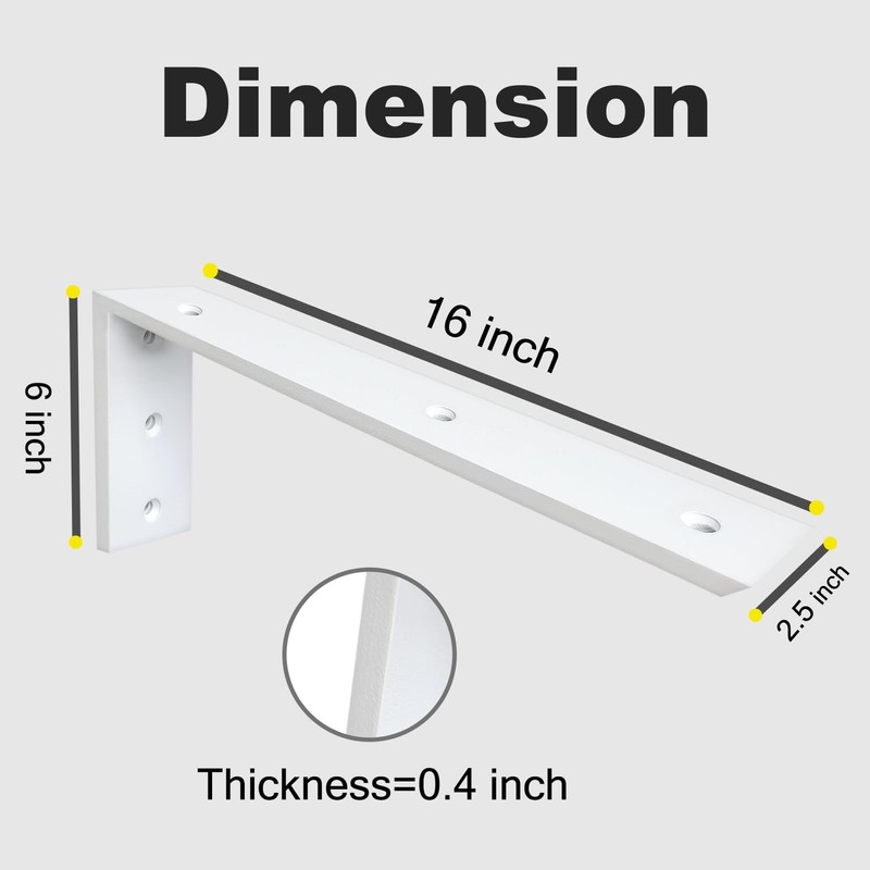 WINKER Countertop Support Bracket 3 Pack Heavy Duty 3/8" Thick